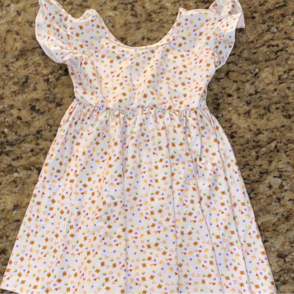 Dot Dot Smile Cream Flutter Sleeve Sundress